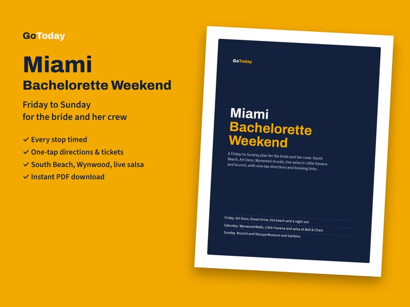 Cover of the Miami Bachelorette Weekend Itinerary