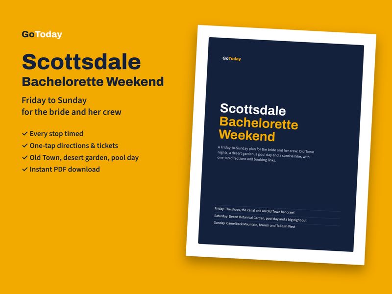 Cover of the Scottsdale Bachelorette Weekend Itinerary